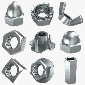 Nut Bolt Collection 3D model